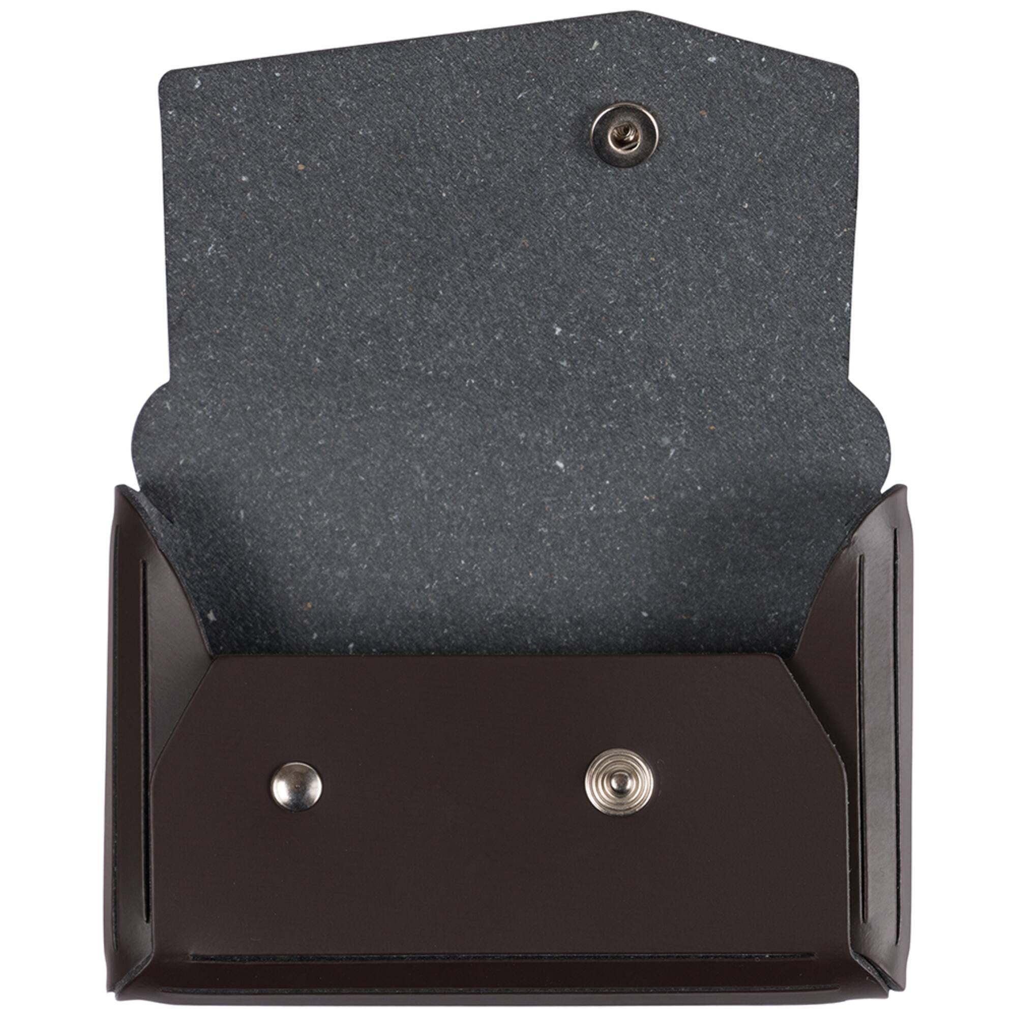 JAM Paper Italian Leather Business Card Holder Case with Angular Flap